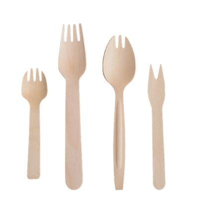 China Factory direct sale birchwood compostable biodegradable eco-friendly disposable fork cutlery for sale