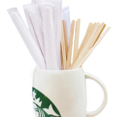 China Household Disposable Travel Coffee Stirrer Wooden Coffee Paper Stick for sale