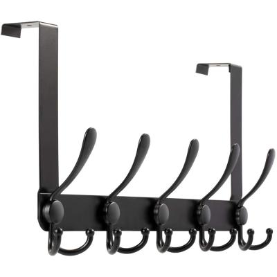 China Modern Black Gold Bathroom Door Wall Hanging Stainless Steel Coat Clothes Hook Rack Metal Hooks Fences Hanger For Home for sale