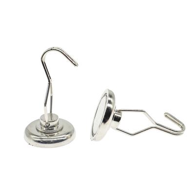 China Industrial Magnet Powerful Magnetic Hooks Swivel Heavy Duty Magnetic Hook Kitchen Swing Neodymium Hook for sale