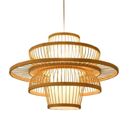 China Various Styles Chandelier Restaurant Bamboo Shade Pendant Lamps Bamboo Light Bamboo Rattan Dresser Handmade Lamps for sale