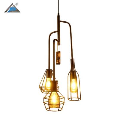 China Modern Nordic Industrial Iron Led Retro Vintage Pendant Light Chandelier Hanging Lamp For Restaurant Home Hotel Decorative for sale