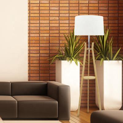 China Luxury Home Decor Living Room Modern Standing Wood Corner Floor Lamp Natural Tripod Material for sale