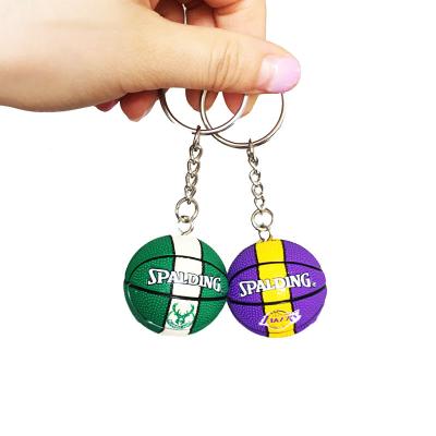 China Basketball Key Chain Rubber Promotional NBA Leather Basketball Key Chain Balls With All Kobe Fans Teams Logo Keyring In Memory For for sale