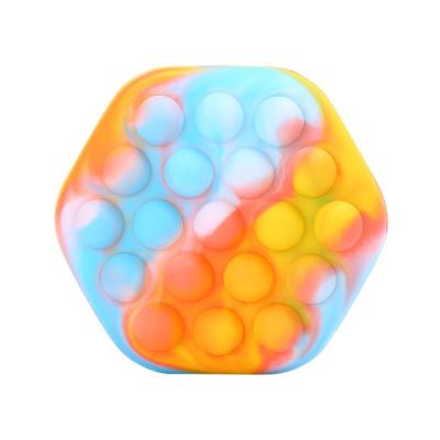 China New Designs Hexagon Shape Silicone Push Ball 3D Sound Busy Person Toy Colorful Chill Ball Toys for sale