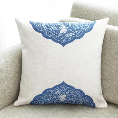 China Custom Printed Anti Dust Mites Sofa Cushion Cover 80% Polyester 20%linen Nap Pillow Bedside Pillow Cover Customized for sale