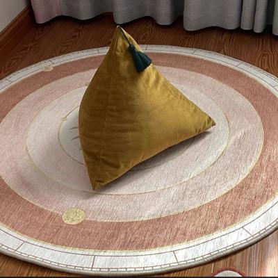 China 2021 Central Institute of Statistics anti-static triangular pyramid velvet sofa living room three-dimensional special-shaped cushion for sale