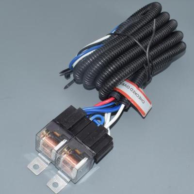 China 2lamp headlight wiring loom 12V H4 H/L automotive tiwn relay socket for sale