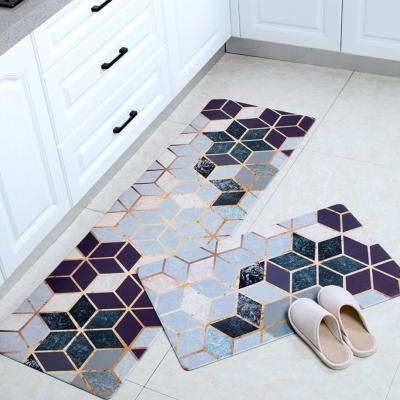 China Washable Waterproof Custom Printed Floor Mat Anti Slip Anti Fatigue Kitchen Mat Cover for sale