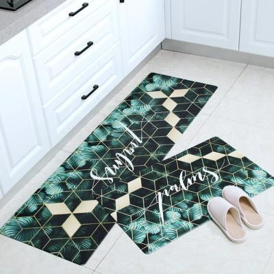 China Washable Waterproof Custom Printed Anti Fatigue Tape Kitchen Door Mat Easy Cleaning Kitchen Cover for sale