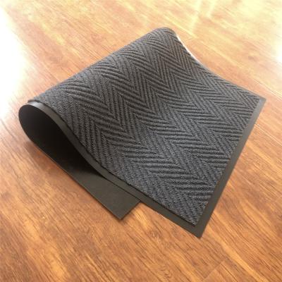 China Washable Durable Anti Slip Indoor Outdoor Clean Step Mats PVC Backed Commercial Entrance Carpet Polyester Cleaner Mat for sale