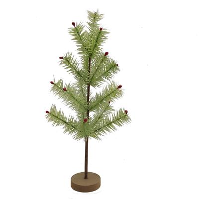 China Wooden Green Artificial Christmas Tree Decoration Home Christmas Ornament Wedding Table Decor for sale