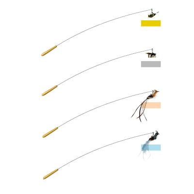 China Viable Feather Cat Stick Toy Funny Simulation Bird Foam Eco-Friend Chew Toys for sale