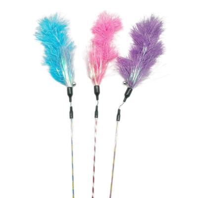 China Viable Feather Cat Stick Toy Rattle Fairy Dream Interactive Toys For Cat Running for sale