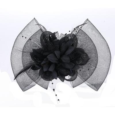 China Environmentally Friendly Halloween Hair Band Elegant Lace Flower Feather Wedding Headband Party Supplies for sale