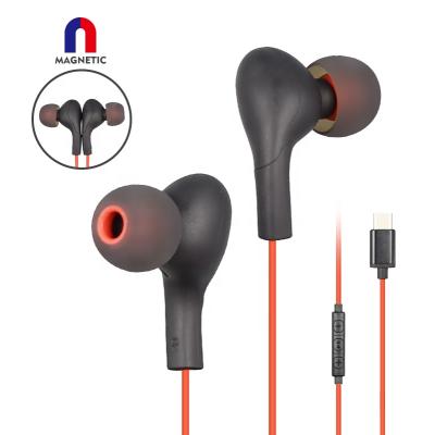 China Type C Headphones In-Ear USB Stereo Sound Canceling In Ear Earbuds Headphones Microphone Wired Earbuds for sale