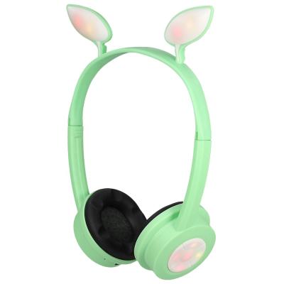 China Headband Christmas Gift LED Cat Ear Headphones Wireless Gaming Headphones With Mic Folding Kids Headphones for sale