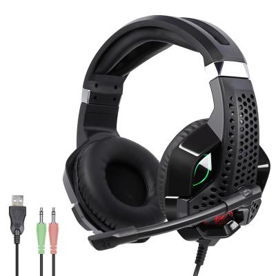 China Custom Headband OEM LOGO Mobile Phones Wireless LED Light USB Gamming Headset Gaming Earphone for sale