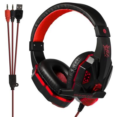 China 2020 HOT Selling Headband Gaming Earphone Sound Canceling PC Wired Headphones for sale