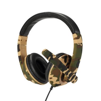 China Headband Camouflage Headphones Wired Stereo Headset With Microphone Volume PC Gaming Headset Headphones for sale