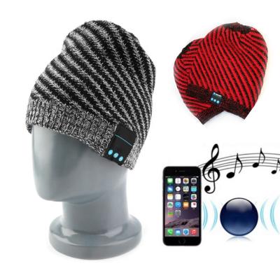 China Custom knitting music beanie autumn and winter cashmere hat headband new wireless multi functional hat with headphones for sale