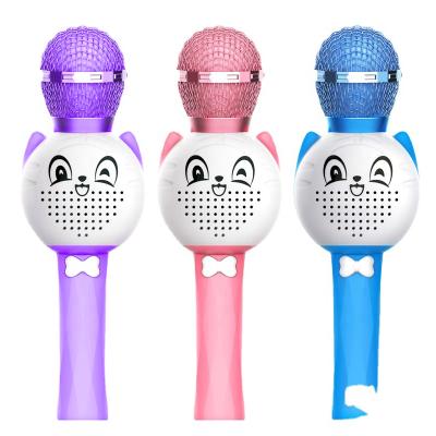 China Wireless rechargeable headset microphone karaoke kids microphone with speaker protable child karaoke BT5.0 microphone for sale