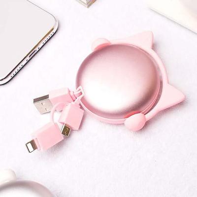 China 2020 Mutil Function Earmuffs 3 Retractable In 1 USB Flexible Quick Charging Cable For Micro/TYPE C/8 Pin for sale