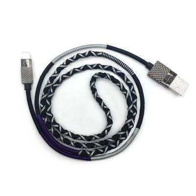 China COMPUTER Textile Cotton Braided Cable, 100% Handmade Exotic Cable Chargers for Micro-USB and Type-C for sale