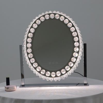 China Design MAKEUP crystal desk light type mirror with LED lights for bedroom for sale