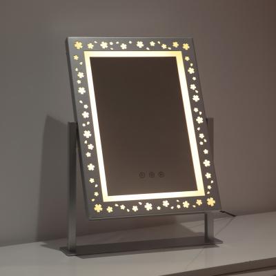 China Illuminated Table Type Squares Shape Smart LED Mirror For Bathroom Bedroom for sale