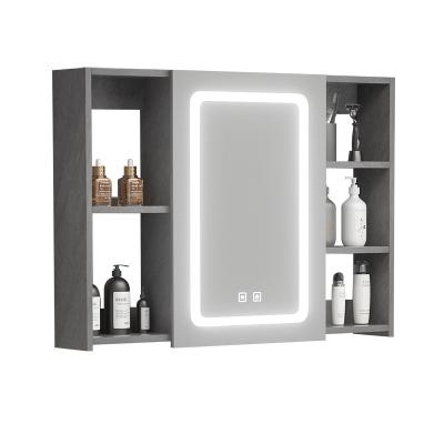 China Intelligent Solid Wood Bathroom Cabinet LED Smart MIRROR SETS CNCX111G for sale