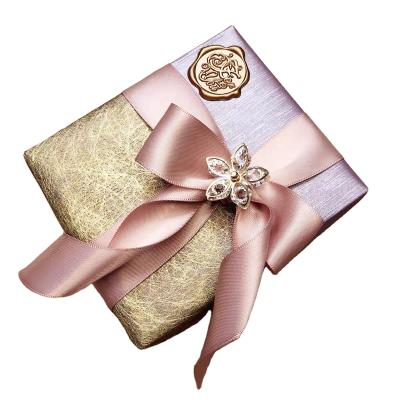 China Exquisite High Quality Recyclable Hot Sale Product Ribbon Bow Gift Packaging Single Box for sale