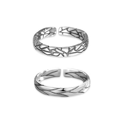 China High quality GRM40002 s925 sterling silver retro classic distressed Thai silver male split ring for sale