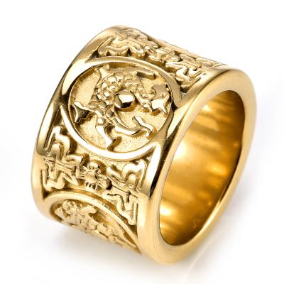 China ERM20006 CLASSICS Europe and the United States Antique Personality Four Great Beasts Ring Jewelry Men for sale