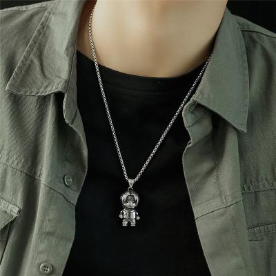 China CLASSIC Cartoon Character Pendant Necklace Hip Hop Personality ANL10033 Titanium Stainless Steel Necklace for Men and Boys for sale