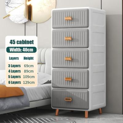 China Modern 45CM Width Household Pure Color Stripe Storage Drawer Wardrobe Sorting Storage Cabinet bathroom sundries drawer cabinet for sale