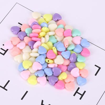 China Diy Craft Kits Pony Beads Mix Colors Acrylic Heart Shape Beads For Kids Diy Jewelry for sale