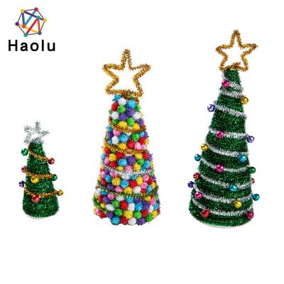 China Christmas party educational supplies home decoration handcraft caterpillar rod pipe cleaner kits decorative Christmas tree for sale