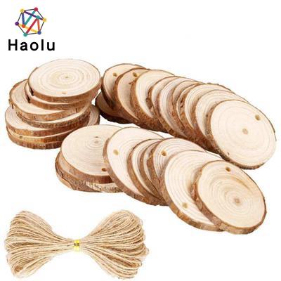 China China Christmas Ornament Hand Drawing DIY Wood Craft Natural Wood Slice for sale