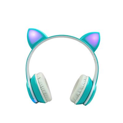 China Wholesale Cute Headband Battery Foldable Portable Silent Long Party RGB Earphone Custom Glowing Cat Ear for sale