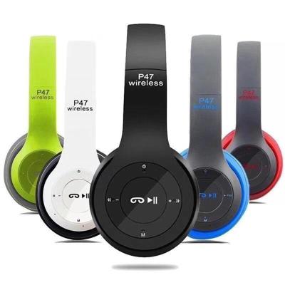 China Hot Selling P47 Christmas Gift Headband Wireless Earphone Music Foldable Wireless Portable Headset With FM Radio TF Function for sale