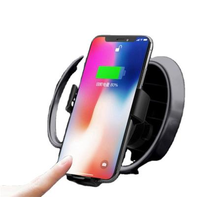 China Automatic Charging and Phone Holder 10W Car Fastening Wireless Charger for Infrared Smart Induction Phone Qi Fast Wireless Car Charger for sale