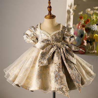 China 2022 Breathable Kids Dressy Dresses For Girls Summer Baby Birthday Party Ball Gowns With Beading Teens Prom Elegent Dress Clothes for sale