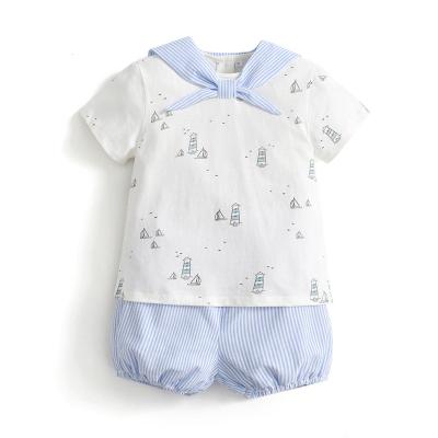 China 2022 Casual New Baby Boy Cotton Printed Clothes Set Spanish Children Clothing Suit 1-5 Years Summer EID Holiday Tops Shorts Outfits for sale