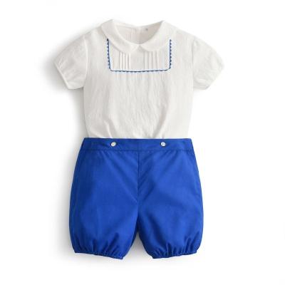 China ENGLAND STYLE Toddler Boys Clothes Suit Baby Gentleman Clothes 2020 Summer Kids Outfits Cute White Kids Clothes Tops Shorts Pants for sale