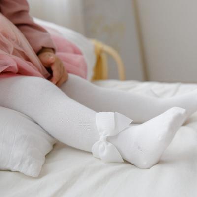 China Cotton Antibacterial Pantyhose Newborn Baby Tights Long With Seamless Bows Gaiters Kid Girls Infant Thin Stockings In Running 0-2Y for sale