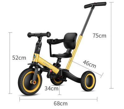 China Baby Ride on Outdoor Activity 5 in 1 Seat-Fit Infant Toddlers 1~3 Year Old Kids Tricycle with Parent Steering Push Handle for sale