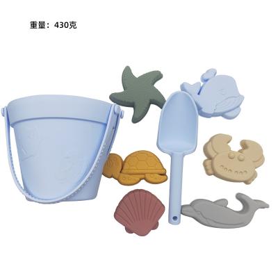 China Toys For Kids Activity On The Beach Portable Outdoor Sandbox Silicone Sand Bucket Summer Beach Toys for sale