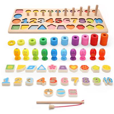 China Interactive Montessori Parent-Children Toy Toddler Toy Preschool Wooden Infant Puzzle Toy Early Education Stacking Rod Toy for sale