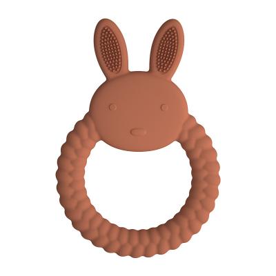 China Non-Toxic BPA Free Silicone Rabbit Teether Chewing Toy Silicone Rabbit Sensory Teether For Kids 6 To 12 Months for sale